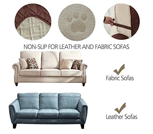 Image of Ameritex Waterproof Nonslip Recliner Cover Stay in Place, Dog Chair Cover Furniture Protector, Ideal Recliner Slipcovers for Pets and Kids (Chocolate, 30'')