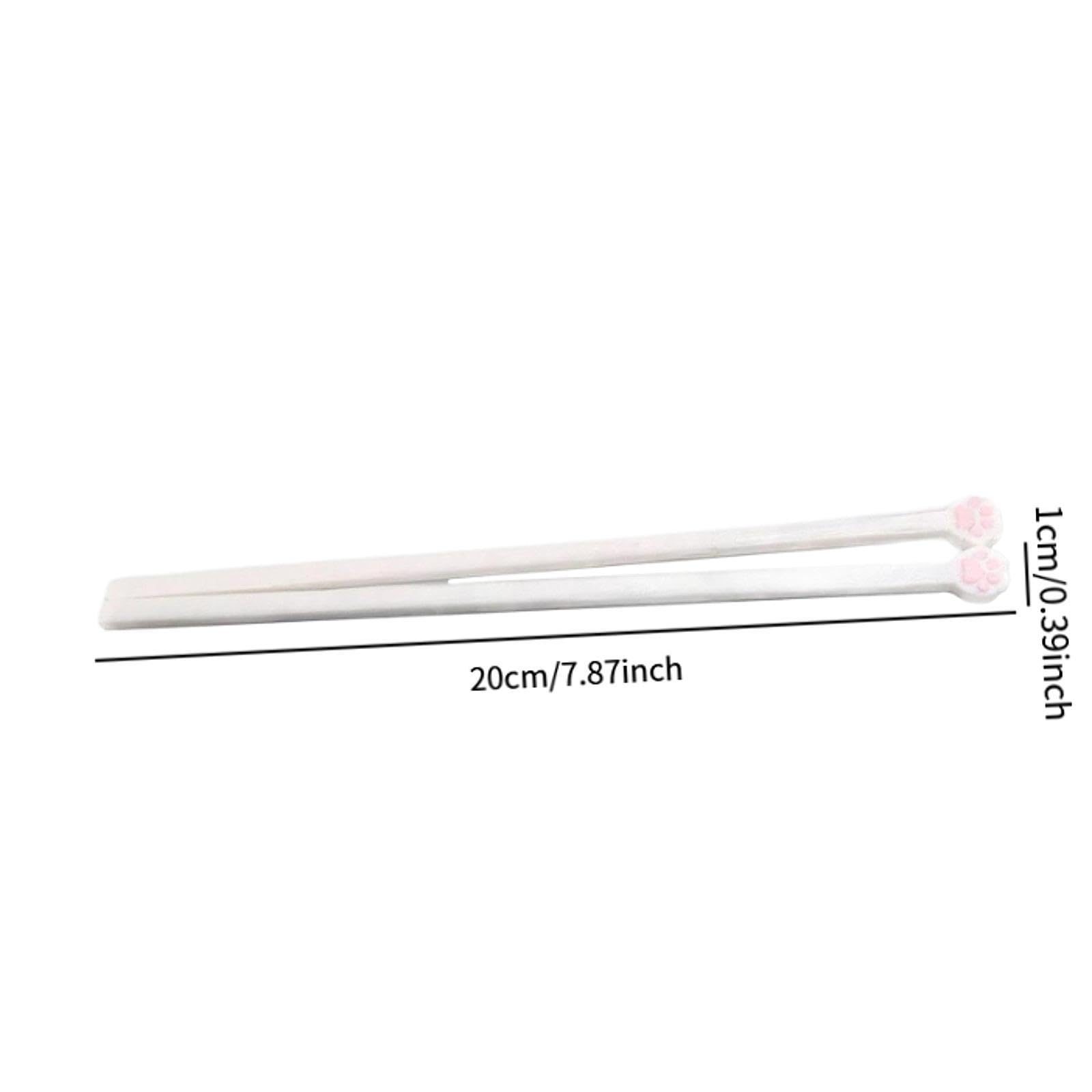 Bacchette riutilizzabili antiscivolo a forma di zampa di gatto, con simpatiche impronte di zampe rosa, design divertente e unico, bacchette Meowgicchopsticks regalo per gli amanti dei gatti (2