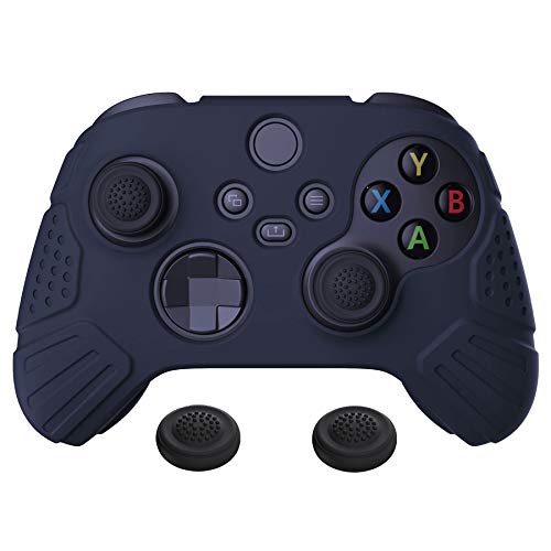 eXtremeRate PlayVital Guardian Edition Midnight Blue Ergonomic Soft Anti-Slip Controller Silicone Case Cover, Rubber Protector Skins with Black Joystick Caps for Xbox Series S X Controller