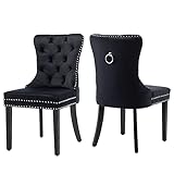GOOLON Velvet Dining Chair Set of 2 Wingback Tufted Chairs for Dining Room Upholstered Dining Chairs