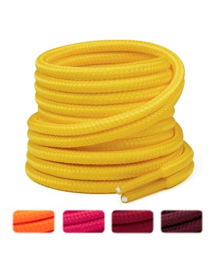 Image of Handshop 2 Pairs Round Boots Shoelaces, Heavy Duty Outdoor Shoe Laces | Replacement Shoestrings for Hiking, Running, Sporting Shoes and Work boots, Sturdy and Robust, 28 Colors, 30-63 inch Length