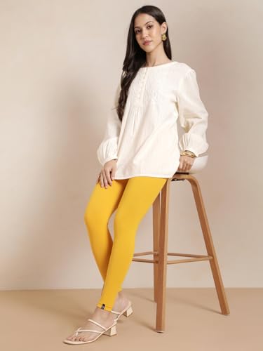 Image of TWIN BIRDS Super Stretchable Cotton Elasthane Fabric Ankle Length Leggings for Women