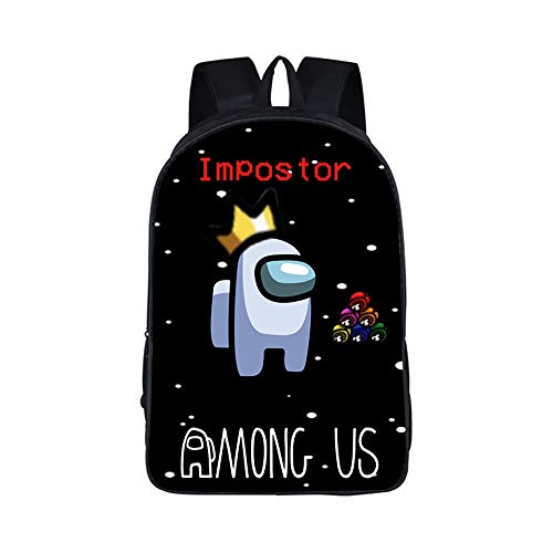 MHLYY Mochila Among us Escolar, Juego Among Us Bolsas Escolares de Impresión 3D Bolsa, Bolso de Bolsillo Oxford de Moda Impermeable para Chico e Niña