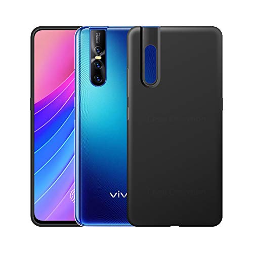 Image of Case Creation Luxurious OG Series for Vivo V15 Pro Case Cover,Anti-Dirty Slim Case Frosted Matte Cute Candy TPU Raised Bezel (Splash of Color) Back Cover for Vivo V15 Pro -Black