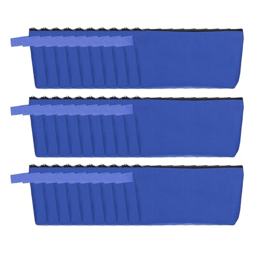 uxcell Canvas Makeup Bags, 30 Pcs Travel Cosmetic Bags Bulk, Multipurpose Plain Toiletry Zipper Pouches Blank DIY Craft Bags Pencil Bag for Women Teens, Dark Blue