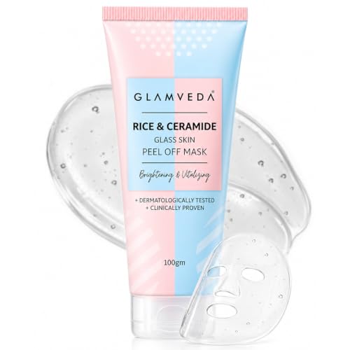 Glamveda Korean Rice & Ceramide Peel Off Mask for Men & Women | B...