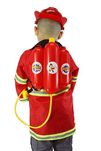 JOYIN 12-delig brandweermankostuum en brandweerman-accessoires met echte waterschieten, brandblusser, rollenspel, verkleedkostuum, kinderkostuum voor Halloween - Image 6