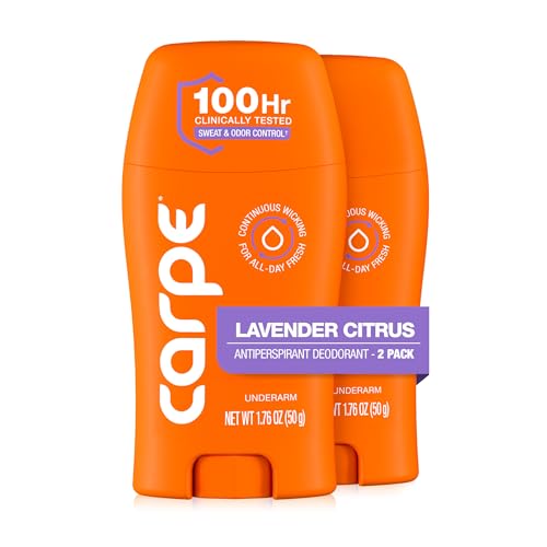Image of Carpe Underarm Antiperspirant for Women - 100 Hour Sweat & Odor Control - Lavender Deodorant - Clinical Deodorant for Women - Lavender Citrus - 2 Pack