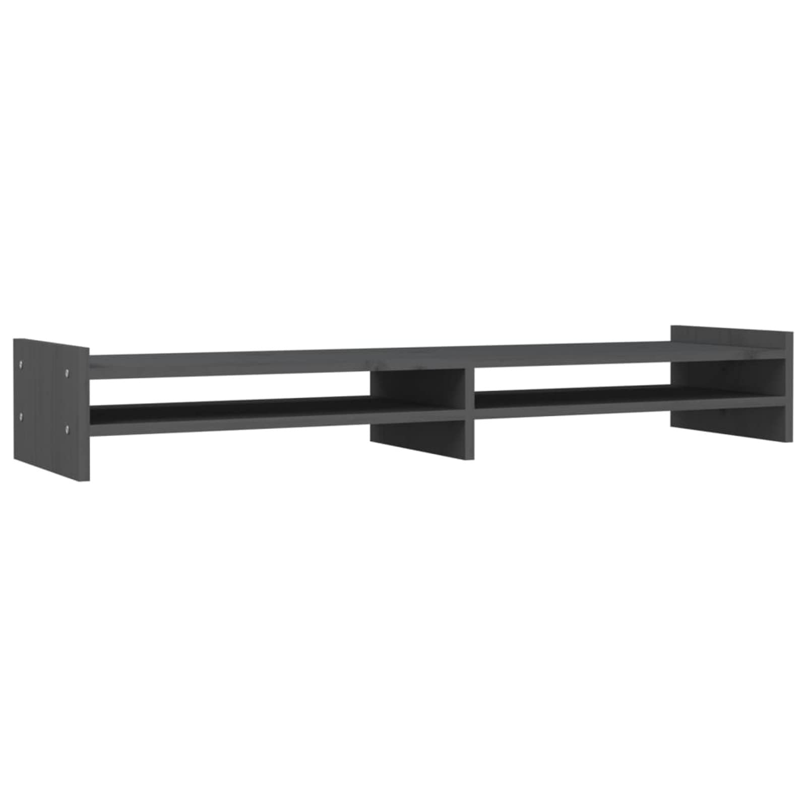 Gecheer Supporto per Monitor Grigio 100x27x15 cm Legno Massello di Pino-PLT1930