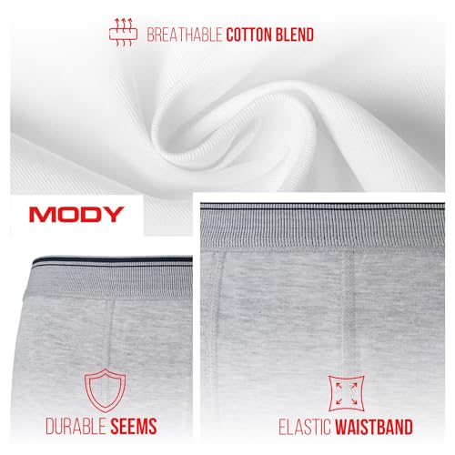 Mody Men's Boxer Briefs Underwear 4-Pack, Men's Cotton Boxer Brief, Ultra Soft Boxers for Men, Men's Underwear Boxer Briefs4