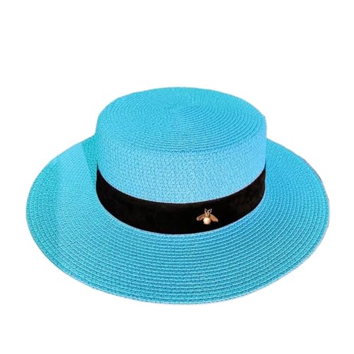 Chapeau de paille à dessus plat large bord voyage d'été plage