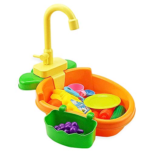 Preisvergleich Produktbild FANKUNYIZHOUSHI Dishwasher Toy Childrens Sink Simulation Kids Bird Bath Container Electric with Running Water Cycle System