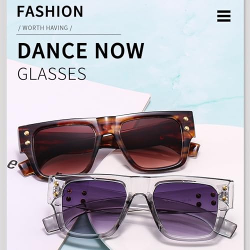 Lunettes de soleil mode carrées à rivets pour vos sorties d'été
