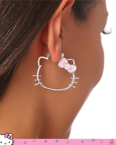 Sanrio Hello Kitty Jewelry Dangle and Hoop Earrings for Women, Fashion Hello Kitty Earrings with Crystals or Enamel Plating2