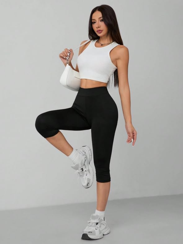 Image of ENDEAVOUR WEAR 3 /4th Gym Pants for Women Workout, Capri with Side Pockets - Ultimate Active wear Capris Tights for Workout | Yoga Pants