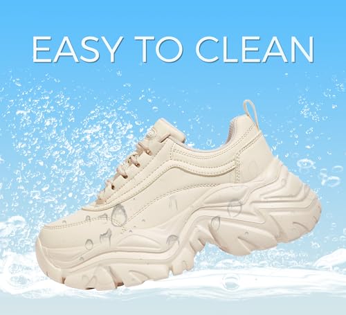 LUCKY STEP Chunky Turnschuhe für Damen, modische Plateau-Lässige Schuhe, Bequeme Keilabsatz Sneaker – Bild 3