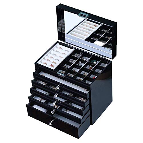Boîte à bijoux cadeau idéal pour femmes coffret 6 tiroirs pour le Nouvel An