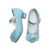 Amtidy Girls Dress Shoes Mary Jane Wedding Party Shoes Glitter Bridesmaids Princess Heels Shoes Silver (Toddler/Little Kid/Big Kid)