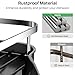 SNTD Dish Drying Rack, Expandable Dish Rack for Kitchen Counter, Stainless Steel Dish Drainer with Drainboard Set and Utensil Holder (Black)