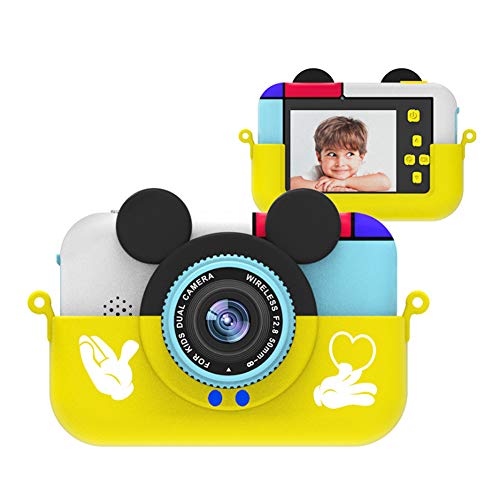 Kinder Digitalkamera 30MP 2,4-Zoll-IPS-Schirm 1080P HD Video Selfie Mini SLR Kinder Spielzeug-Kamera Geburtstags-Geschenk,Gelb
