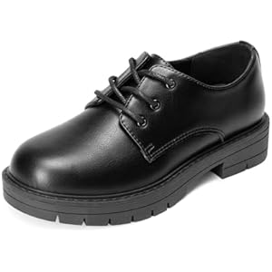 DREAM PAIRS Boys Girls Dress Shoes Kids Uniform Formal Classic Oxfords Lace-up for Toddler Little Big Kid 9 Toddler Black-pat