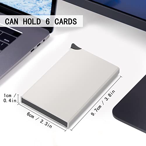 Minimalist Pop up Business Card Holder, Slim Credit Card Wallet, Pop Up Wallet RFID Blocking, Card Case Wallet for Notes and Coins and Debit Cards, Pop up Wallets for Men Women, Grey4