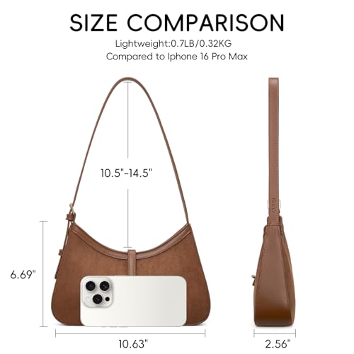 Image of CLUCI Suede Purses for Women, Shoulder Suede Bag with Adjustable Strap, Handbag Hobo Bags