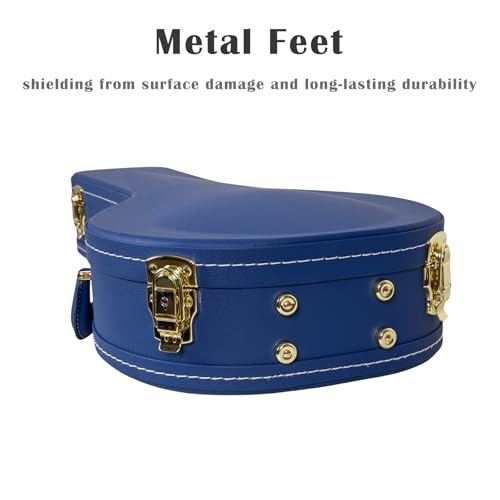 Crossrock Wooden A-Style Mandolin Case | Vibrant Blue Faux Leather, Stainless Steel, Latches, Storage Compartment – Designer Series (CRW520MAVB) by Crossrock - Image 4