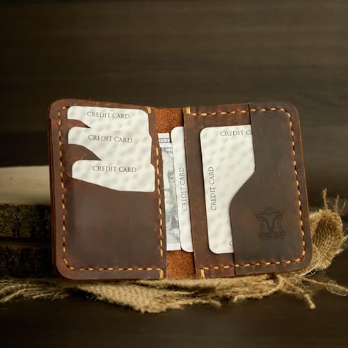 Handmade Leather Bifold Card Wallet