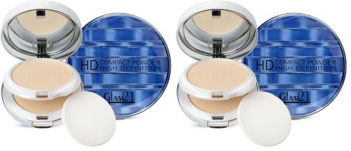 Image of Glam21 inch2 In 1 inch HD Compact Powder | Oil-Free Formula | 12 Hrs Long-Lasting Freshness | Natural Matte Finish | Smooth, Lightweight & Buildable Coverage for Daily Face Makeup, 18gm-Fair Light -04