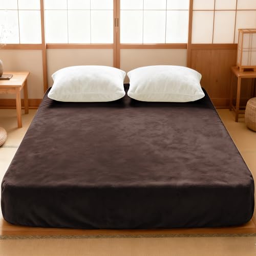 AYO(エイワイオー) ボックスシーツ 冬 ベッドシーツ マイクロファイバー 暖かい マットレスカバー 静電気防止 あったかシーツ 持続温感 柔らかい 極暖 全周ゴム付き 冬用 吸湿発熱 防寒 極上肌触り 洗える マットレス・敷ふとん兼用(ダブル・140×