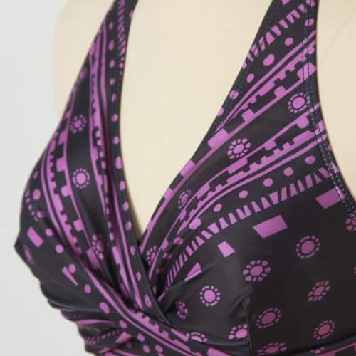 Bikini de cintura alta fruncido con efecto moldeador retro para playa en verde militar 4