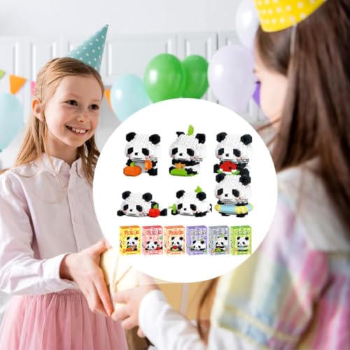 Panda Blocs de Construction, 6PCS Panda Mini Block Models Jeux de Construction 3D Mini Blocs de Puzzle Micro Bloc de Constructions Figurines Modèle Building Block Set pour Cadeaux d'Anniversaire – vue 6