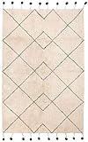 teppich naturfarben wolle L. 170 x l. 110 cm, Material: Baumwolle