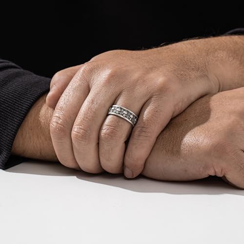 Men’s Skull Band Ring For Men – 925 Sterling Silver Rings For Men, Gothic Wedding Band, Vintage Oxidized Skull Design, Bold Biker Statement Jewelry, Boyfriend Gifts For Him3