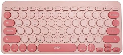 OEX Teclado Sem Fio Retrô PC Notebook Celular TC510 Rosa