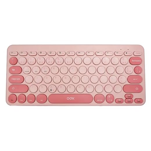 Teclado Sem Fio Retrô PC Notebook Celular Oex TC510 Rosa