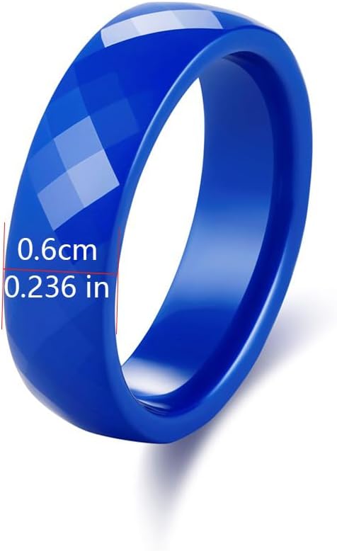 2-Piece Ceramic & Enamel Ring Set for Men and Women – Black & White, Blue & Green Hypoallergenic Wedding Bands, 6mm Wide, Ideal Everyday Jewelry Gift for Him and Her, Sizes 5–15 - Image 5