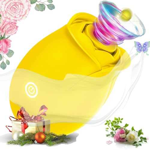 Roses Toy 2025 New Enhanced Clitioral Sucker Powerful Womens Viboators Rose Viboatorr Waterproof Flower Vibration The Rose Adult Toy for Women 10 Speeds Couple Games Adult Yellow A39I01