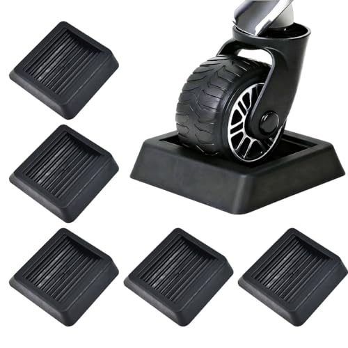 Zithgen - Zithgen Patins Antidérapants pour roulettes de Meubles | Lot de 5 Cups Carrés en TPE | Fixe et Protège Tous Les Sols | pour Chaise de Bureau, Canapé, Lit, Fauteuil Roulant | Noir