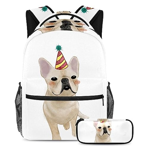 Sac à dos motif chats multicolore avec trousse de rangement pour étudiants