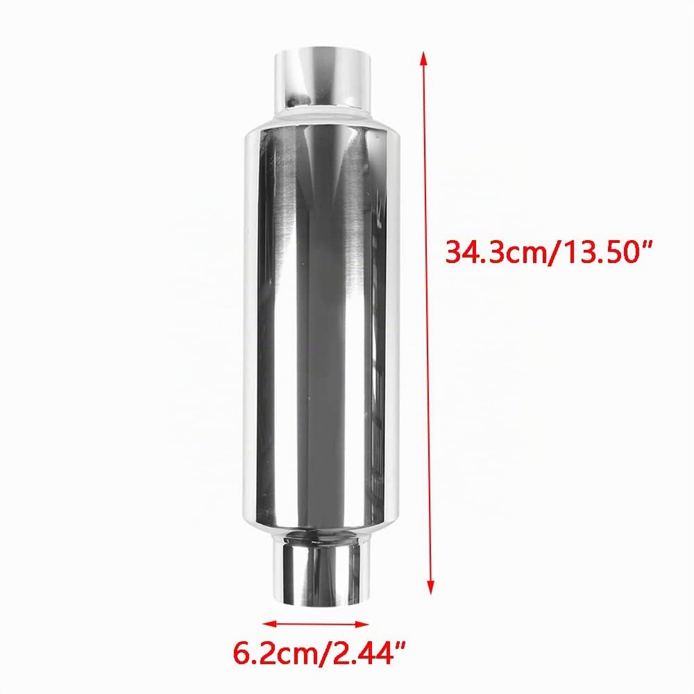 Silenziatore di scarico universale in acciaio inox, Riloer DB Killer direttamente tramite uscita rotonda per tubo scarico auto con diametro di 6,2 cm