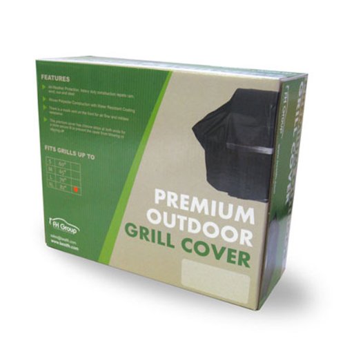 Image of FH Group Grill Cover, Black Cover for Outdoor Grill, Waterproof Grill Cover, Heavy Duty Grill Accessories, UV Resistant Grill Cover, BBQ Grill Cover