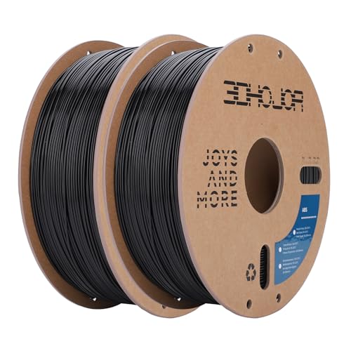 Image of 3DHoJor ABS Filament 1.75mm, ABS 1KG*2 Bundle Spool,3D Printer Filament, Dimensional Accuracy + /- 0.03 mm, Fit Most FDM Printer-Black