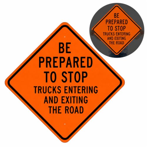 Señalización vial reflectante Be Prepared to Stop para evitar accidentes en obras