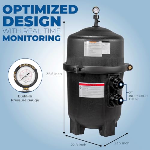 XtremepowerUS 425 SQ/FT Pool Cartridge Filter In-Ground Above Ground Swimming Pool and Spa Filter System (4-Pieces Filter Set) 2" Inlet/Outlet Fitting