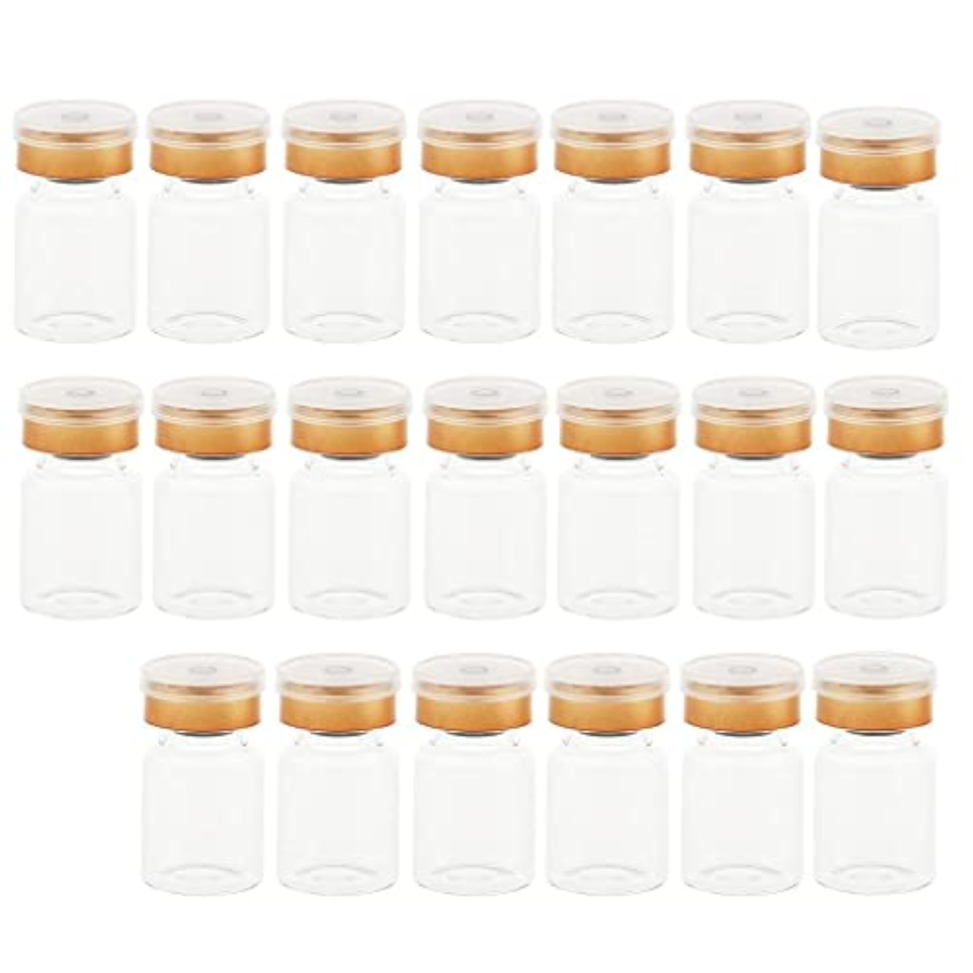 20 Transparent Glass Bottles with Rubber Stopper