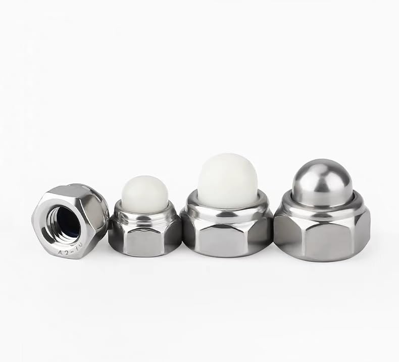 10pcs M8 High Head Step Hex Cap Nuts,304 Stainless Steel Acorn Dome Cap Head Hex Nuts,Metric Hardware Hex Cap Nuts