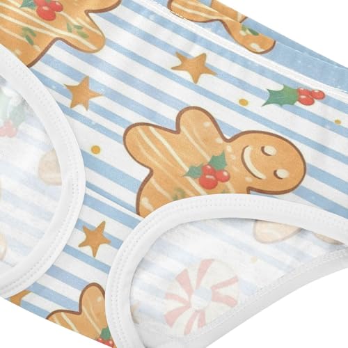 Christmas Gingerbread Man Soft Girls' Panties Comfort Underwear for Baby Girls in Sizes 2T,3T, 4T, 5T, 6Y and 8Y4