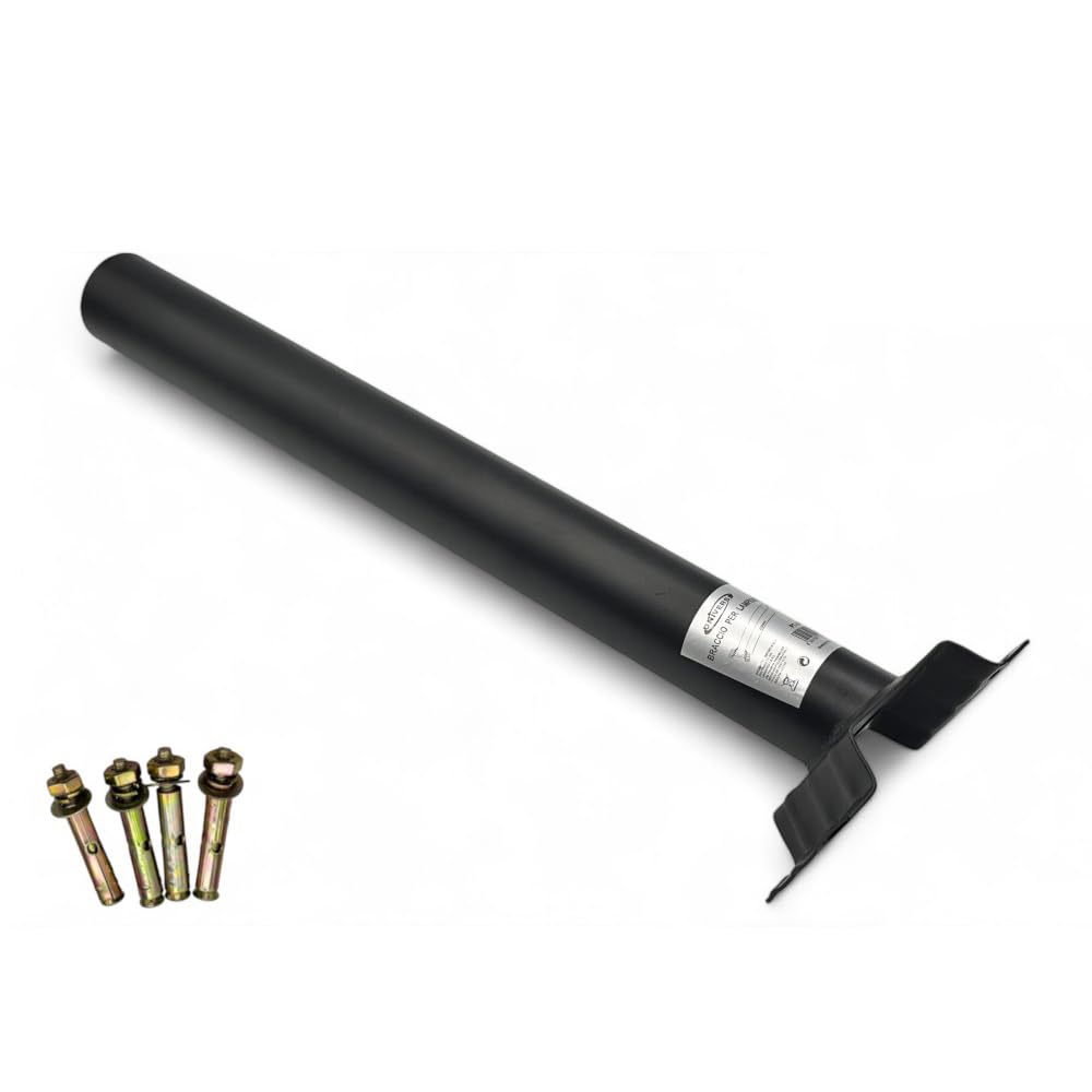 Vetrineinrete® Staffa supporto a muro per lampione stradale palo braccio per faro in metallo 45 cm